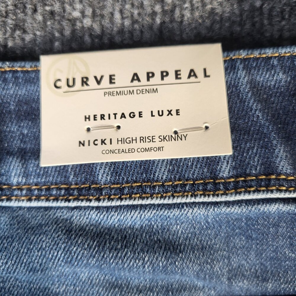 Curve Appeal Women's Jeans Size 14 Nicki High Rise Skinny Capri 14/32 - Picture 10 of 12